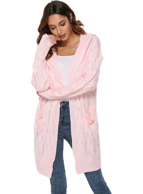 Vellina Cable Knit Hooded Sweater Coat - Image 4