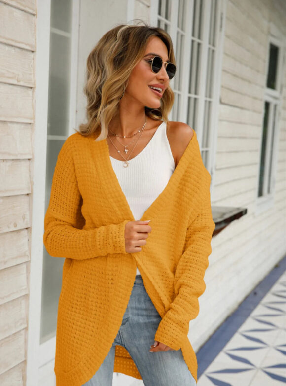Vellina Irregular Hem Sweater Coat - Image 8